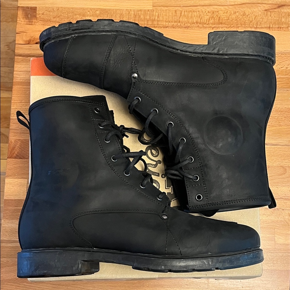 Black Leather TCX Men's Motorcycle Boots 47 euro (12.5 US)